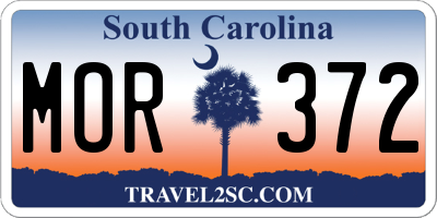 SC license plate MOR372