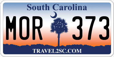 SC license plate MOR373