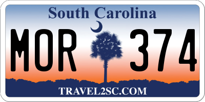 SC license plate MOR374
