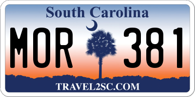 SC license plate MOR381