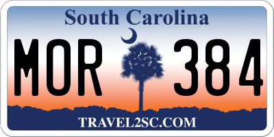 SC license plate MOR384