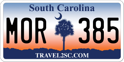 SC license plate MOR385