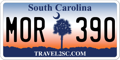 SC license plate MOR390