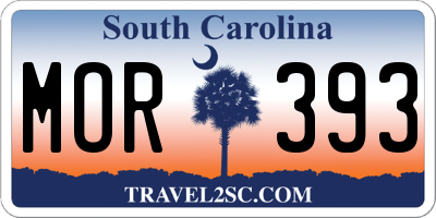 SC license plate MOR393