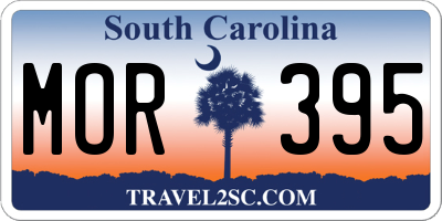 SC license plate MOR395