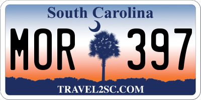 SC license plate MOR397