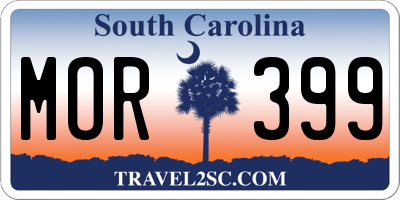 SC license plate MOR399