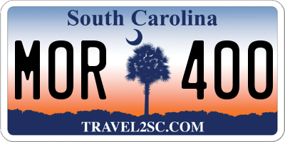 SC license plate MOR400
