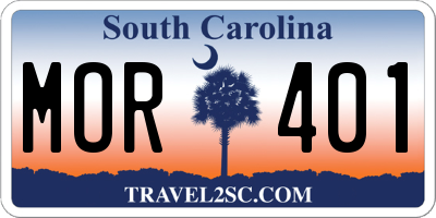 SC license plate MOR401