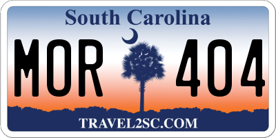 SC license plate MOR404