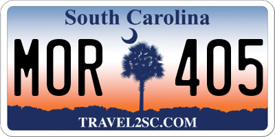 SC license plate MOR405