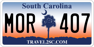 SC license plate MOR407