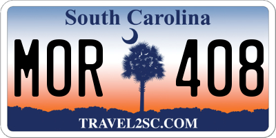 SC license plate MOR408