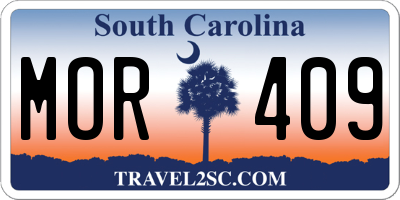 SC license plate MOR409