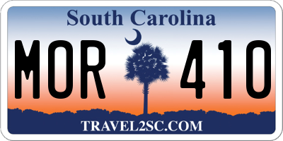 SC license plate MOR410
