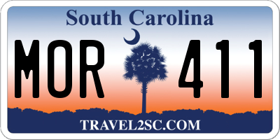 SC license plate MOR411