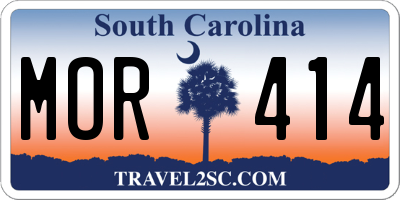SC license plate MOR414