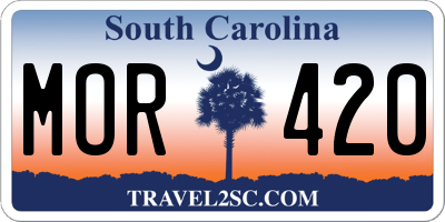 SC license plate MOR420
