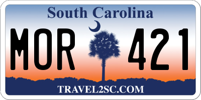 SC license plate MOR421