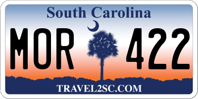 SC license plate MOR422