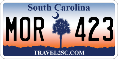 SC license plate MOR423