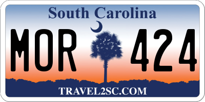 SC license plate MOR424