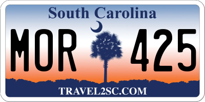SC license plate MOR425