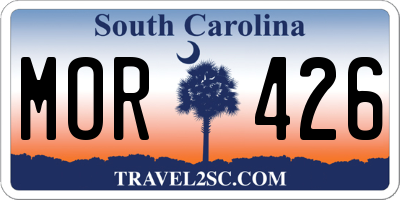 SC license plate MOR426