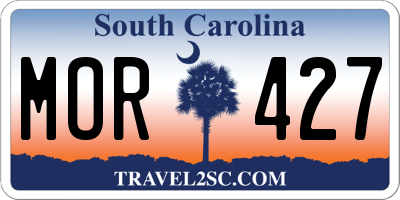 SC license plate MOR427