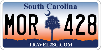 SC license plate MOR428