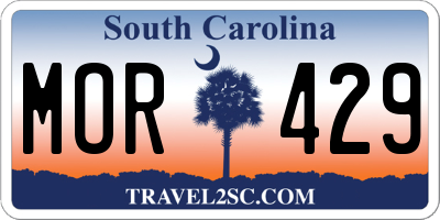 SC license plate MOR429