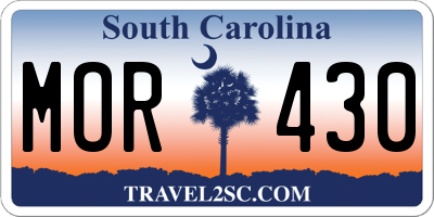 SC license plate MOR430