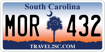SC license plate MOR432