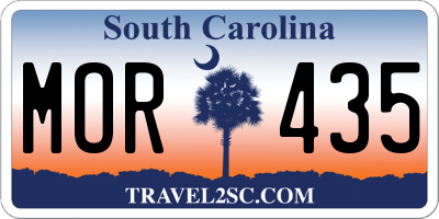 SC license plate MOR435