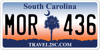 SC license plate MOR436