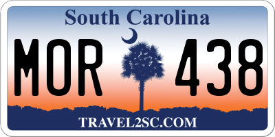 SC license plate MOR438
