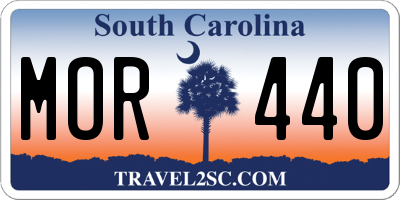 SC license plate MOR440