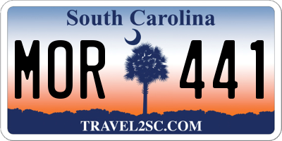 SC license plate MOR441