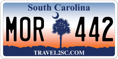 SC license plate MOR442