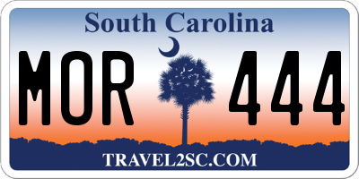 SC license plate MOR444