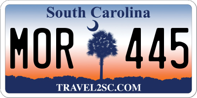 SC license plate MOR445