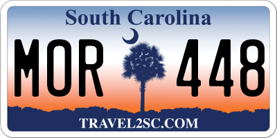 SC license plate MOR448
