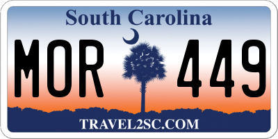 SC license plate MOR449
