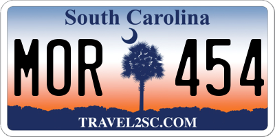 SC license plate MOR454