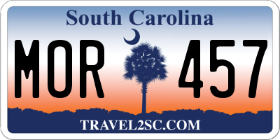 SC license plate MOR457