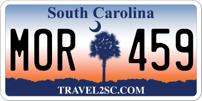 SC license plate MOR459