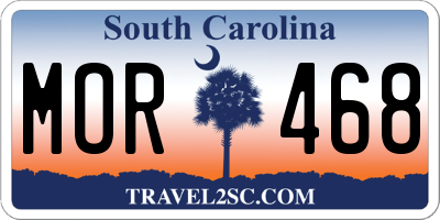 SC license plate MOR468