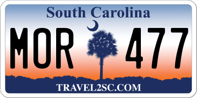 SC license plate MOR477