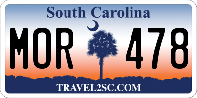 SC license plate MOR478