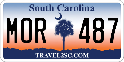 SC license plate MOR487